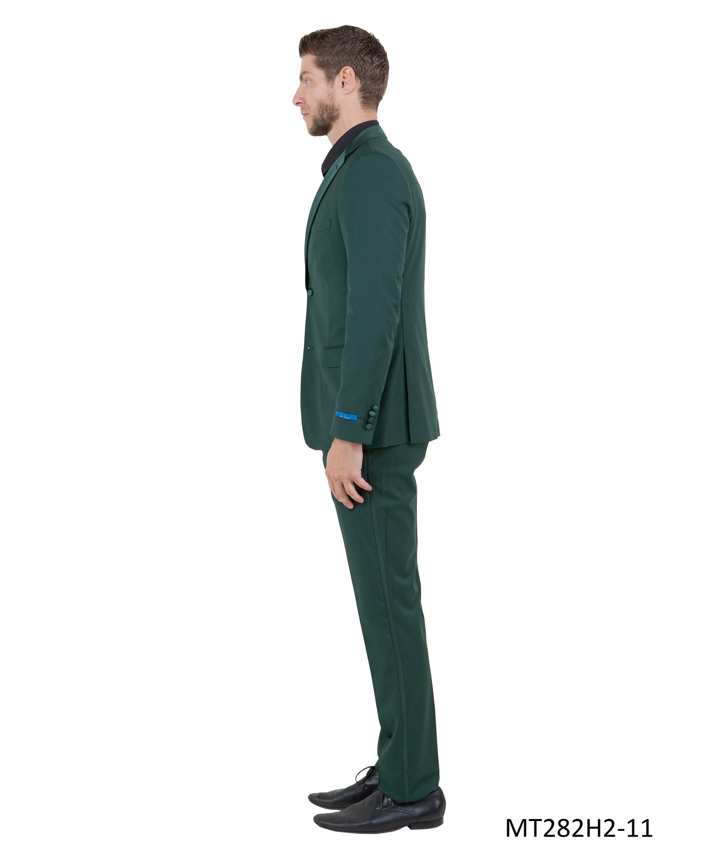 Green on Green Satin Notch Lapel Hybrid Fit  2 Piece Sean Alexander Men's Tuxedo