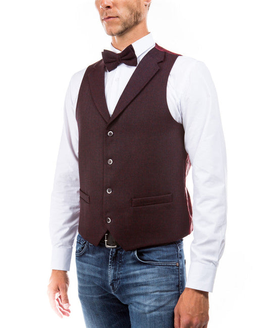 Burgundy Tweed Vest Bowtie Sean Alexander Set