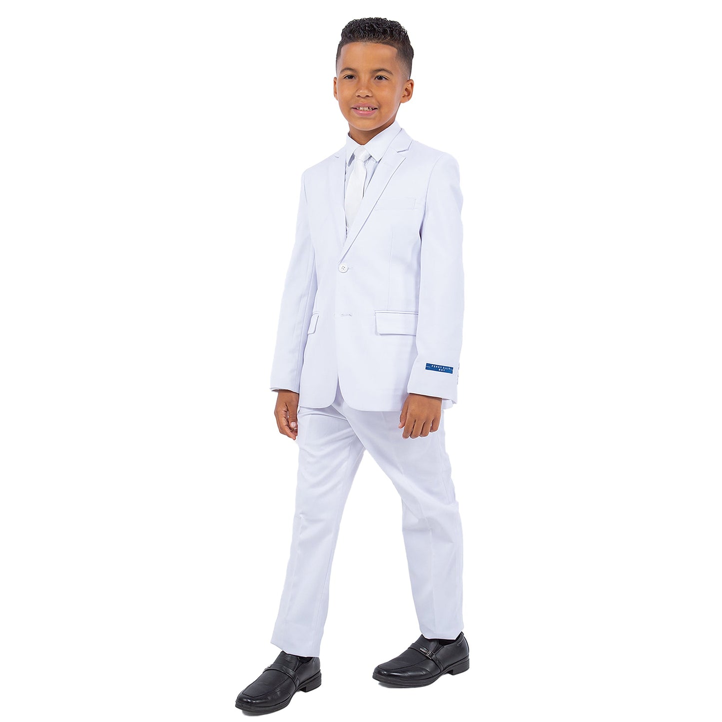 White Notch Lapel 5 Piece Slim Fit Perry Ellis Boy's Suit