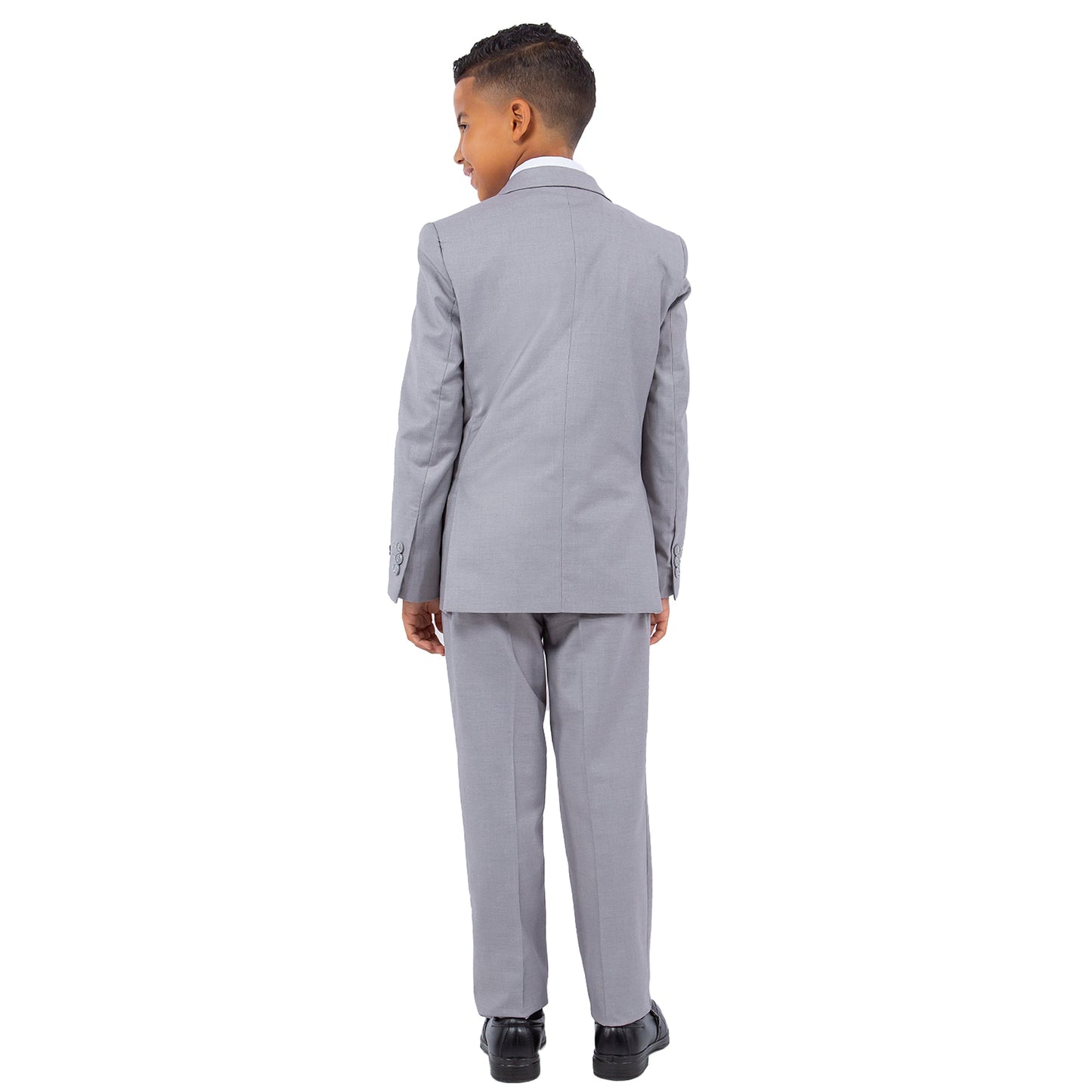 Light Grey Notch Lapel 5 Piece Slim Fit Perry Ellis Boy's Suit