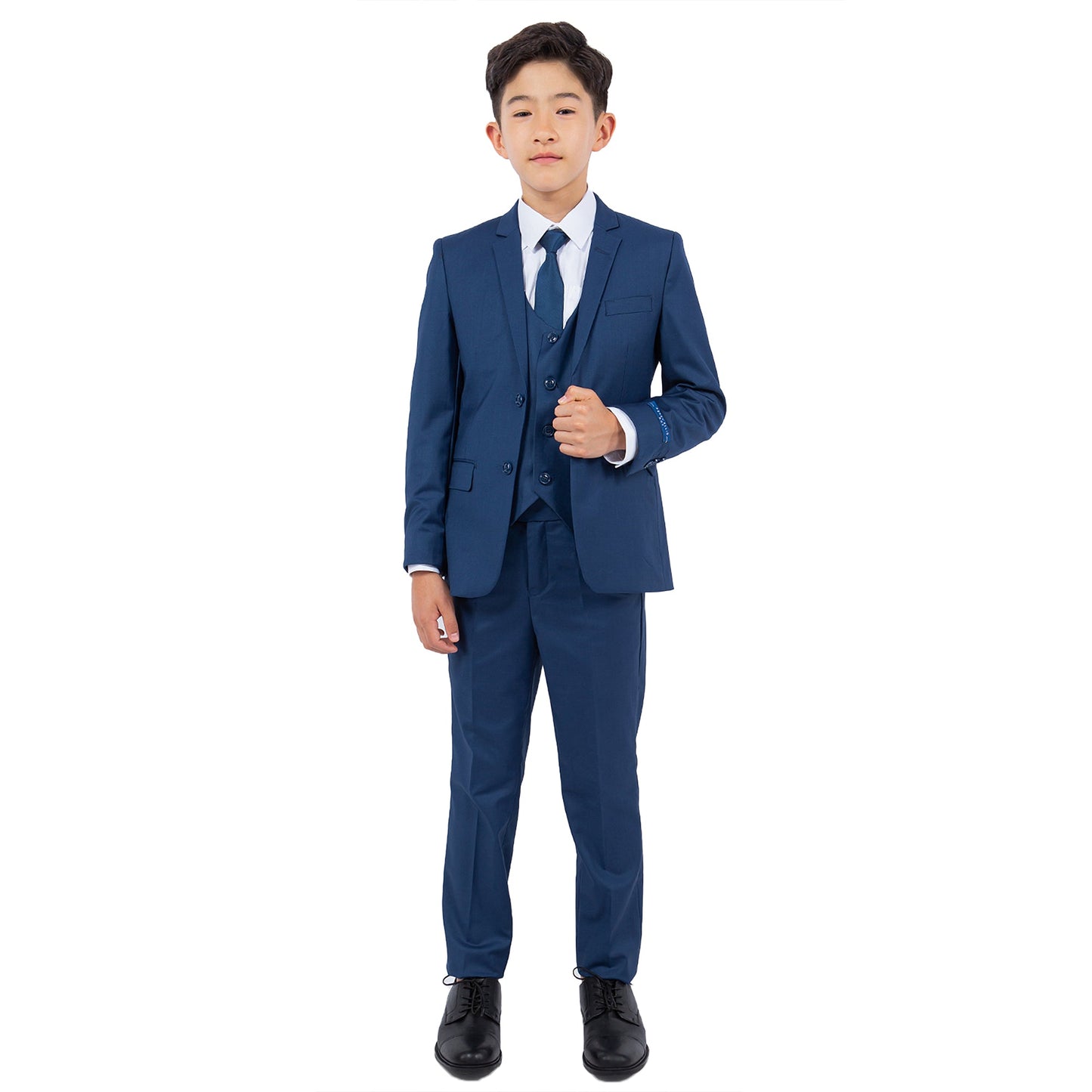 Indigo Notch Lapel 5 Piece Slim Fit Perry Ellis Boy's Suit