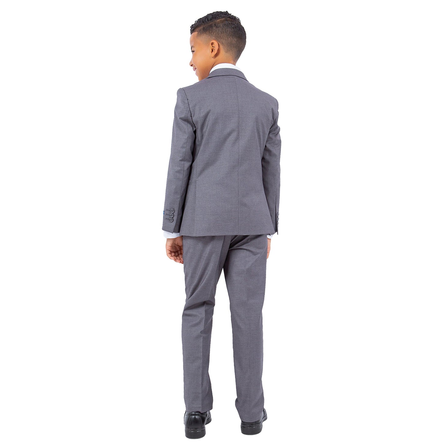 Mid Grey Notch Lapel 5 Piece Slim Fit Perry Ellis Boy's Suit