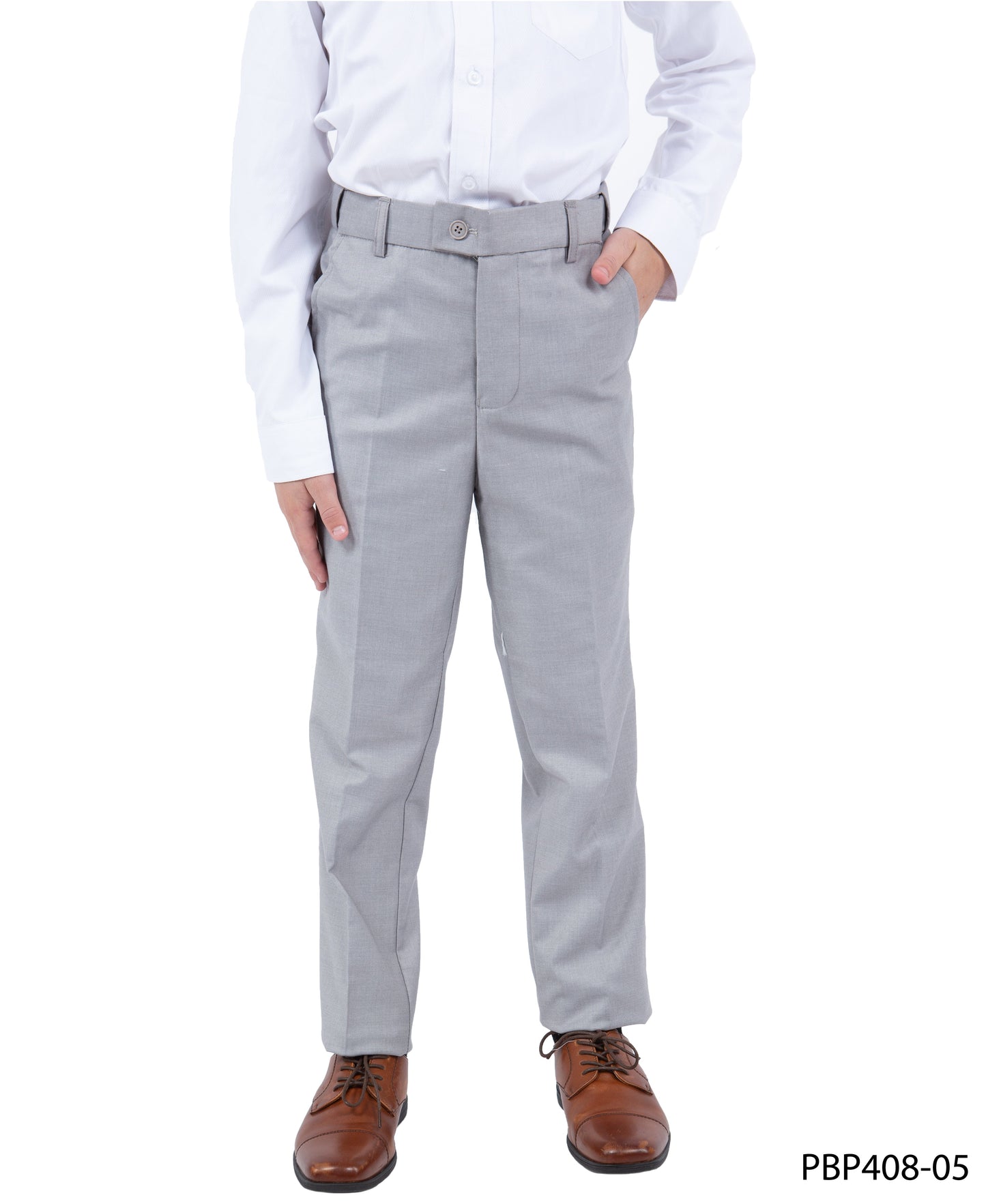 Light Grey Slim Fit Perry Ellis Boy's Pants