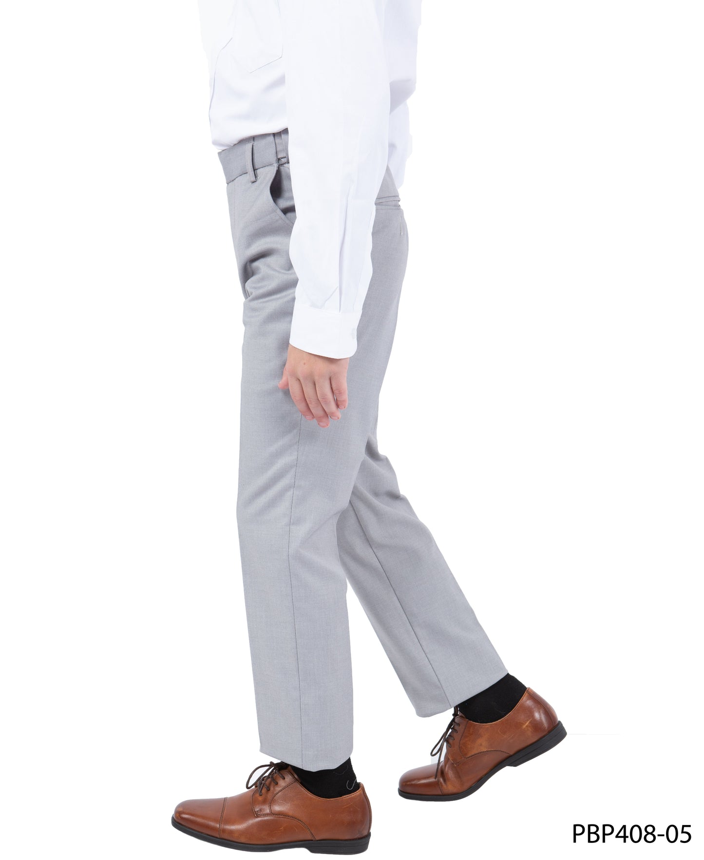 Light Grey Slim Fit Perry Ellis Boy's Pants