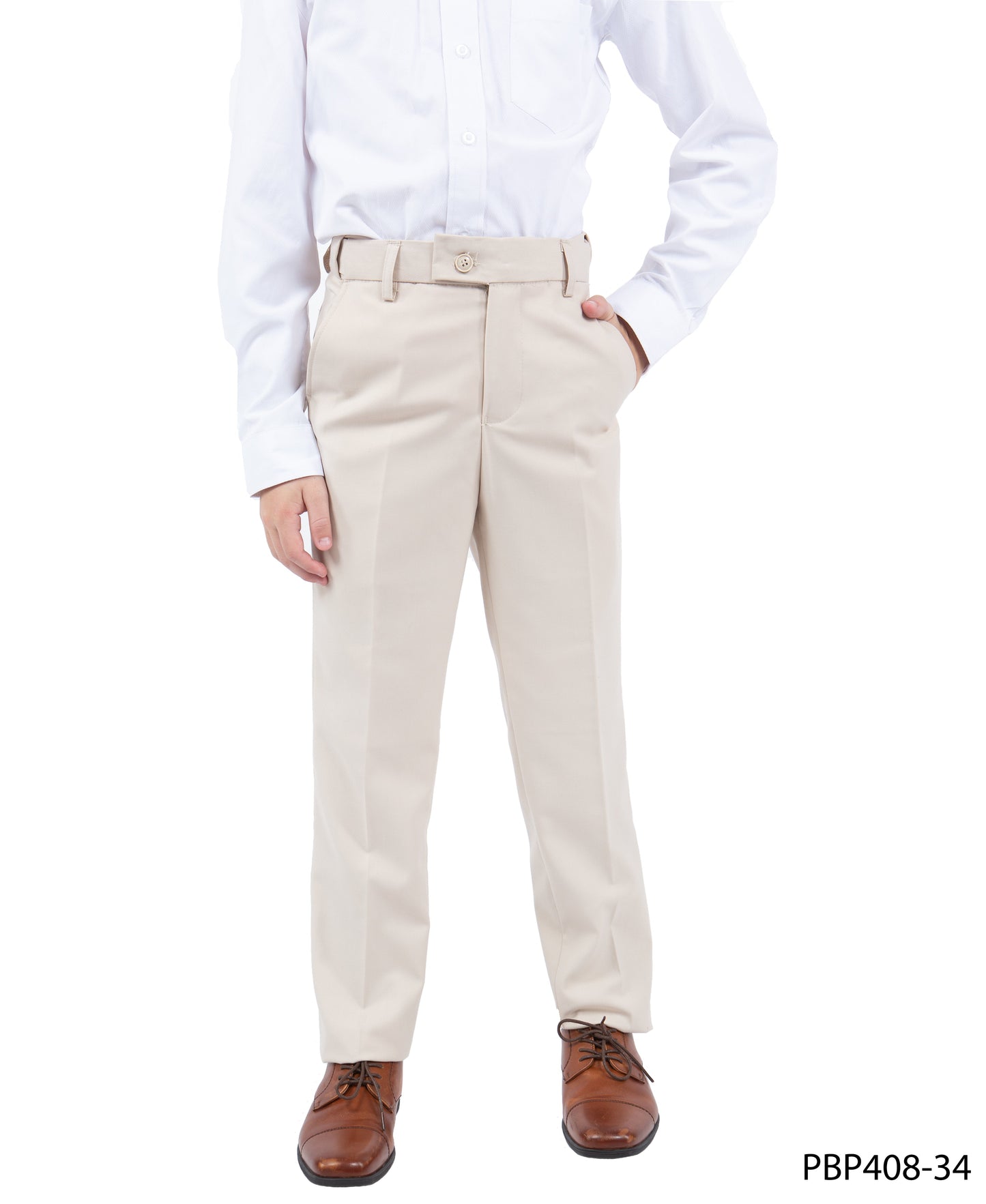 Tan Slim Fit Perry Ellis Boy's Pants