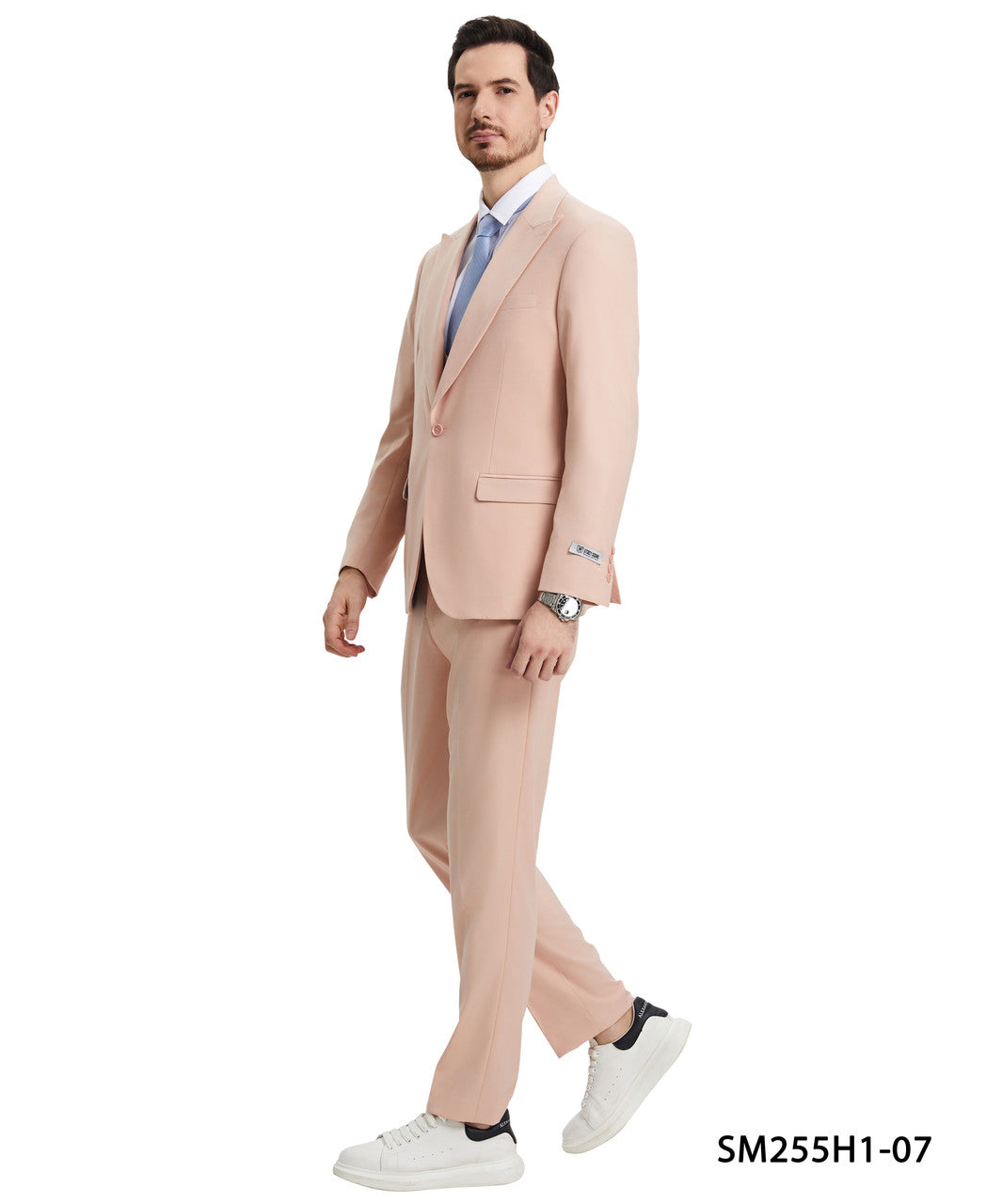 Solid Blush 3 Piece Peak Lapel Stacy Adams Men's Hybrid Suit