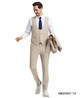 Solid Tan 3 Piece Peak Lapel Stacy Adams Men's Hybrid Suit