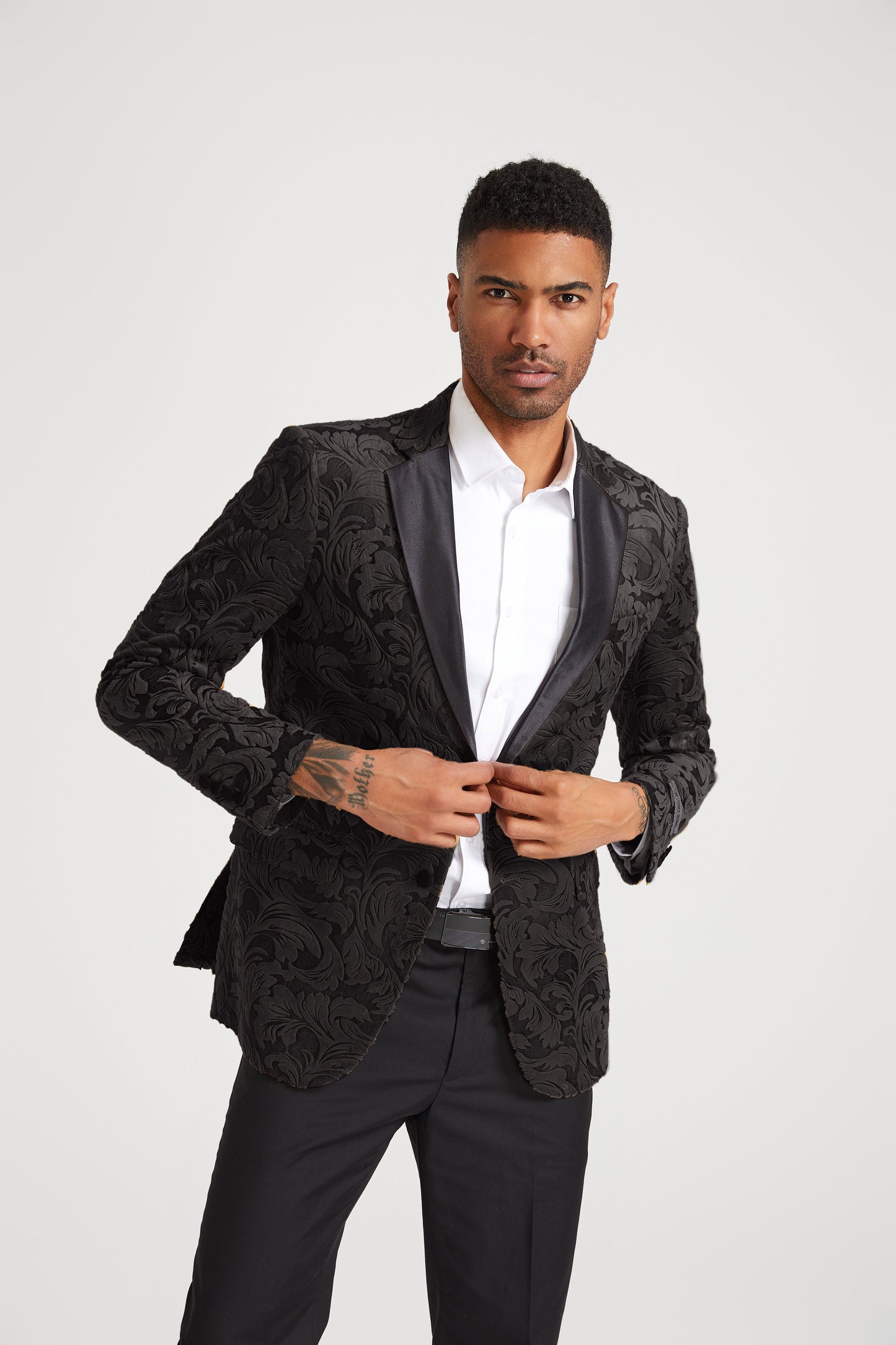 Black Paisley Notch Lapel Stacy Adams Men's Hybrid Jacket