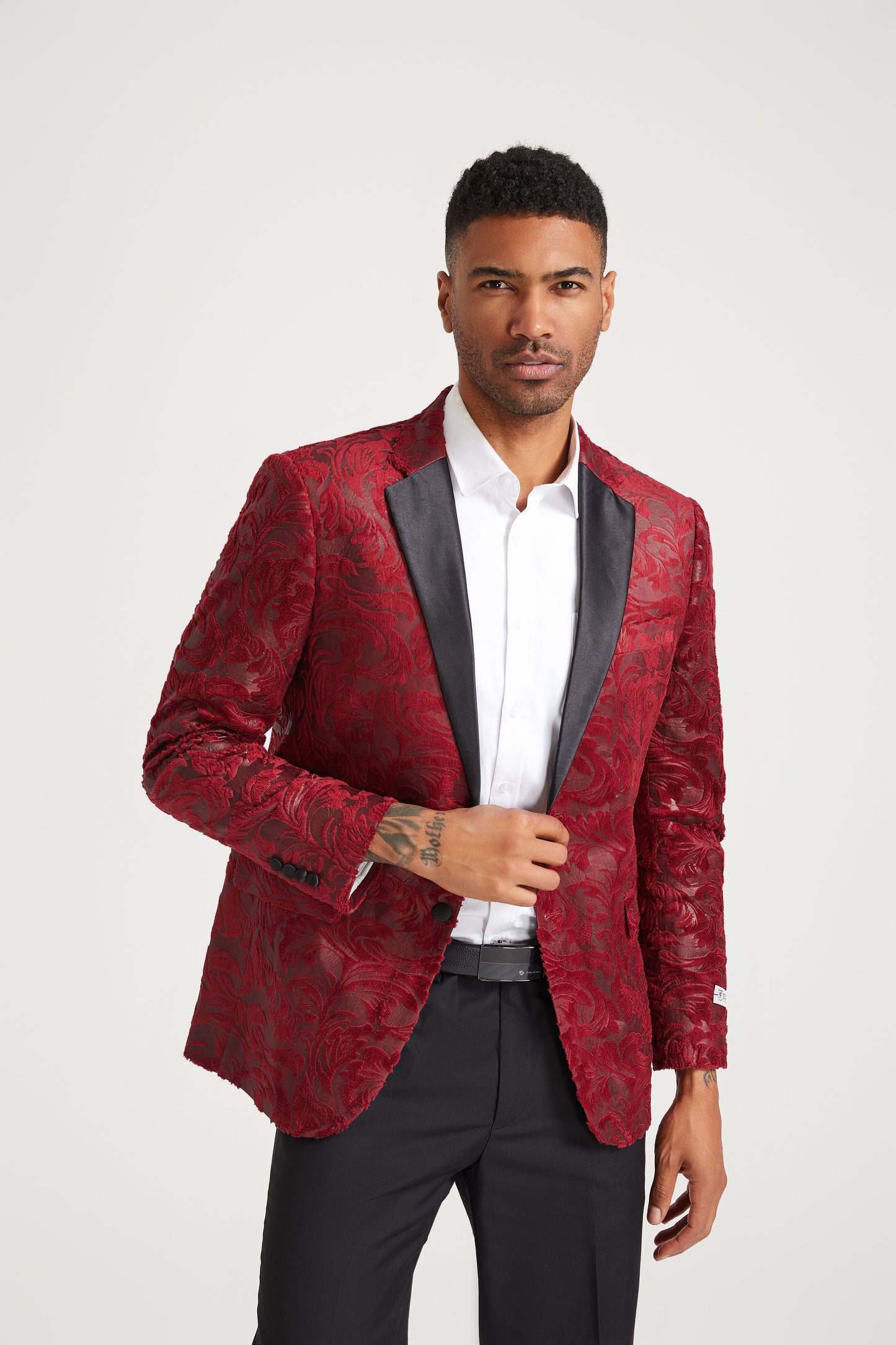 Red Paisley Notch Lapel Stacy Adams Men's Hybrid Jacket