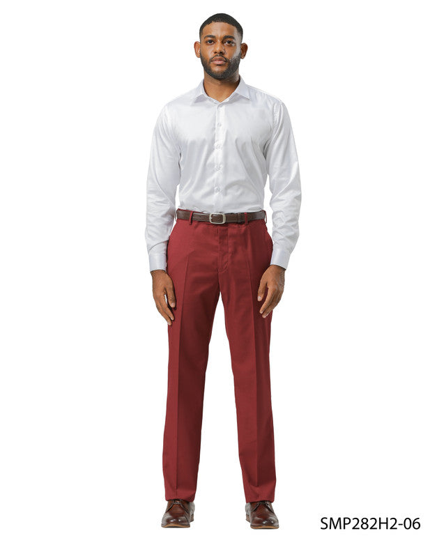 Premium Burgundy Hybrid Fit Open Bottom Stacy Adams Men's Pants