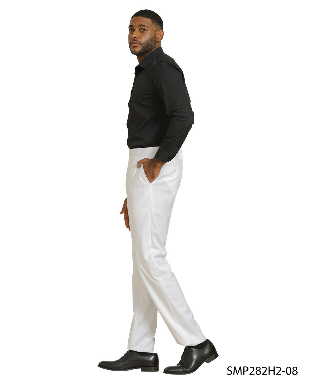 Premium White Hybrid Fit Open Bottom Stacy Adams Men's Pants